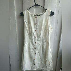 Chic Cream Button-Front Mini Dress